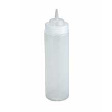 Winco PSW-24 24 oz. Clear Wide Mouth Squeeze Bottle