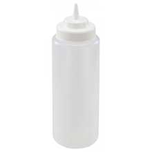 Winco PSW-32 32 oz. Clear Wide Mouth Squeeze Bottle