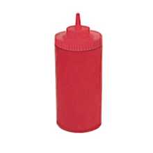 Winco PSW-32R 32 oz. Red Wide Mouth Squeeze Bottle