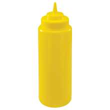 Winco PSW-32Y 32 oz. Yellow Wide Mouth Squeeze Bottle