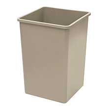 Winco PTCS-35BE 35 Gallon  Beige Square Tall Trash Can