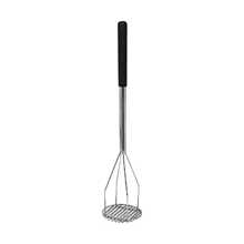 Winco PTMP-24R Chrome Plated 24" Round-Faced Potato Masher with Soft Grip