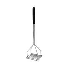 Winco PTMP-24S Chrome Plated 24" Square Faced Potato Masher with Soft Grip Handle