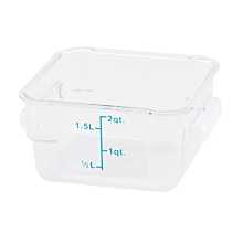 Winco PTSC-2 2 Qt. Polypropylene Square Food Storage Container