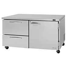 Turbo Air PUF-60-D2R-N Pro Series 60" Right-Hinged Door & 2 Left Drawer Undercounter Freezer - 17 Cu. Ft.
