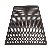 Winco RBM-35K Anti-Fatigue 3' x 5' x 1/2" Beveled Edges Black Rubber Floor Mat