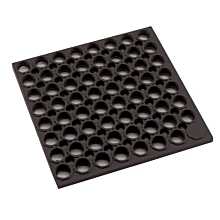 Winco RBMH-35K-R Black 3" x 5" x 3/4" Rolled Rubber Floor Mat with Straight Edges