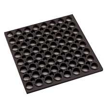 Winco RBMH-35K 3" x 5" Black Anti Fatigue Rubber Floor Mat with Straight Edges