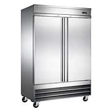 Universal RICI-54 54" Stainless Steel Two Solid Door Reach-In Refrigerator, 47 Cu. Ft.