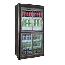 Universal RW-38-R 38” Stainless Steel Four Sliding Glass Door Remote Merchandiser Refrigerator