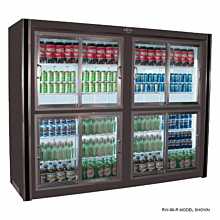 Universal RW-96-R 96” Stainless Steel Eight Sliding Glass Door Remote Merchandiser Refrigerator