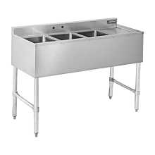 Sapphire SMBS-3R 48" Stainless Steel 10" x 14" x 10" Bowl Size Three Compartments Underbar Sink