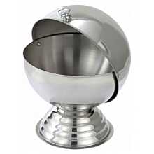 Winco SBR-30 Stainless Steel 20 oz. Sugar Bowl with Roll Top Lid