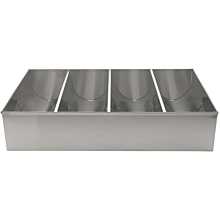 Winco SCB-4 4 Compartment Stainless Steel Cutlery Box