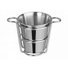 Winco SFCW-4S Stainless Steel 4" French Fry Cup with Wire Holder