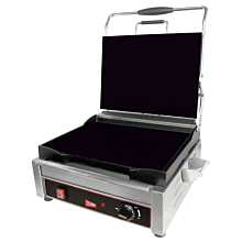 Cecilware Pro SG1LF Single Plus Commercial Panini Press with 14"W x 11"D Smooth Cast Iron Cooking Surface - 120v