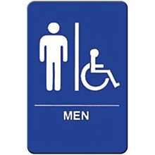 Winco SGNB-652B Men Handicap Wall Sign with Braille