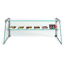 Custom Glass SGX60 60" Frameless Glass Sneeze Guard with Stainless Steel Tubing for Counter, Salad Bars, or Steam Tables