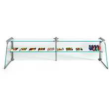 Custom Glass SGX120 120" Frameless Glass Sneeze Guard with Stainless Steel Tubing for Counter, Salad Bars, or Steam Tables