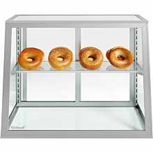 Custom Glass 36"L x 12"D x 20"H, 1 Shelf, Tapered / Slanted Front Countertop Glass Food Display Case, Dry
