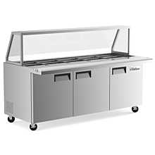Coldline SMB-72 72" Mega Top Refrigerated Sandwich Prep Table with Glass Sneeze Guard