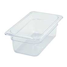Winco SP7404 1/4 Size Clear Polycarbonate Food Pan - 3 1/2" Depth
