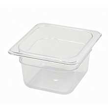 Winco SP7604 1/6 Size Clear Polycarbonate Food Pan - 3 1/2" Depth