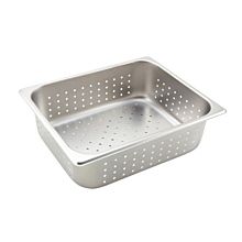 winco sphp4 half size stainless steel steam table pan, 4" depth