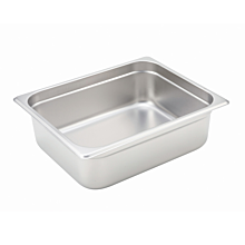 Winco SPJH-204 Half size stainless steel steam table pan, 4" depth