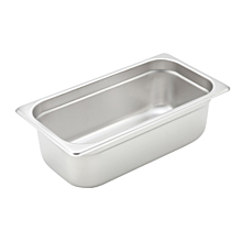 Winco SPJH-304 Third size stainless steel steam table pan, 4" depth