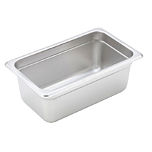Winco SPJH-404 Quarter size stainless steel steam table pan, 4" depth