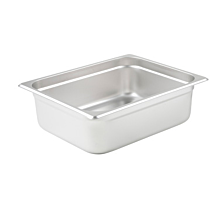 Winco SPJL-204 Half size stainless steel steam table pan, 4" depth