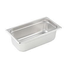 Winco SPJL-304 Third size stainless steel steam table pan, 4" depth