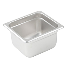 Winco SPJL-604 Sixth size stainless steel steam table pan, 4" depth