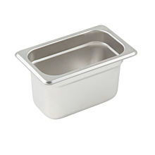 Winco SPJL-904 Ninth size stainless steel steam table pan, 4" depth