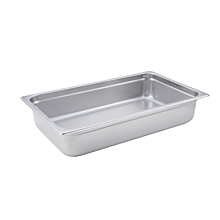 Winco SPJM-104 Full size stainless steel steam table pan, 4" depth