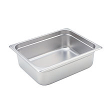 Winco SPJM-204 Half size stainless steel steam table pan, 4" depth