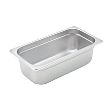 Winco SPJM-304 Third size stainless steel steam table pan, 4" depth