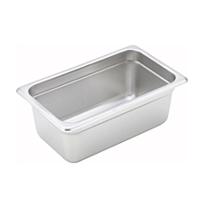Winco SPJM-404 Quarter size stainless steel steam table pan, 4" depth