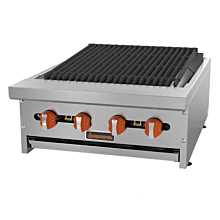 Sierra SRRB-24 24" Gas Countertop Radiant Charbroiler with Manual Control - 64,000 BTU