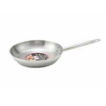 Winco SSFP-14 14-1/4" Stainless Steel Induction Ready Fry Pan with Helper Handle
