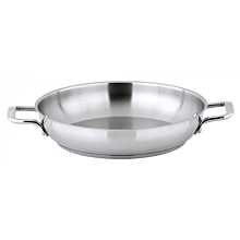 Winco SSOP-12 Stainless Steel 12 1/2" x 2 1/4" Round Omelet Pan
