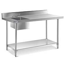 Prepline ST-3060 30" x 60" Stainless Steel Work Table with Sink and Faucet