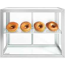 Custom Glass 28"L x 12"D x 14"H, 1 Shelf, Sliding Door Countertop Straight Glass Food Display Case, Dry