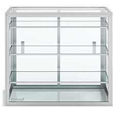Custom Glass 24"L x 10"D x 18"H, 3 Shelves, Sliding Door Countertop Straight Glass Food Display Case, Dry