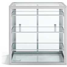 Custom Glass 24"L x 6"D x 18"H, 3 Shelves, Sliding Door Countertop Straight Glass Food Display Case, Dry