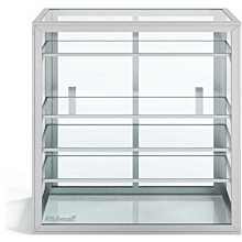 Custom Glass 20"L x 10"D x 24"H, 4 Shelves, Sliding Door Countertop Straight Glass Food Display Case, Dry