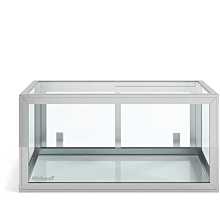 Custom Glass 30"L x 18"D x 8"H, No Shelf, Sliding Door Countertop Straight Glass Food Display Case, Dry