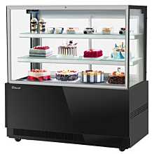 Turbo Air TBP60-54FN-B 59" Black Refrigerated Bakery Display Case with Lift-Up Front Glass - 22 Cu. Ft.