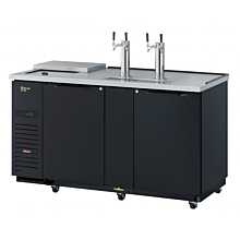Turbo Air TCB-3SBD-N6 69" Two Section One Sliding Countertop Door Club Top Beer Dispenser - 2 Towers, 4 Tap, Black
